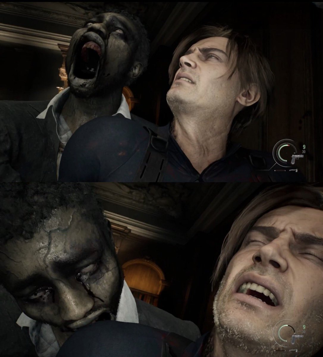 NotiPlay_'s tweet photo. Esta imagen de Leon siendo mordido en Resident Evil Requiem tiene un gran potencial para curis 🔥🔥 https://t.co/Hui5q89Zcq