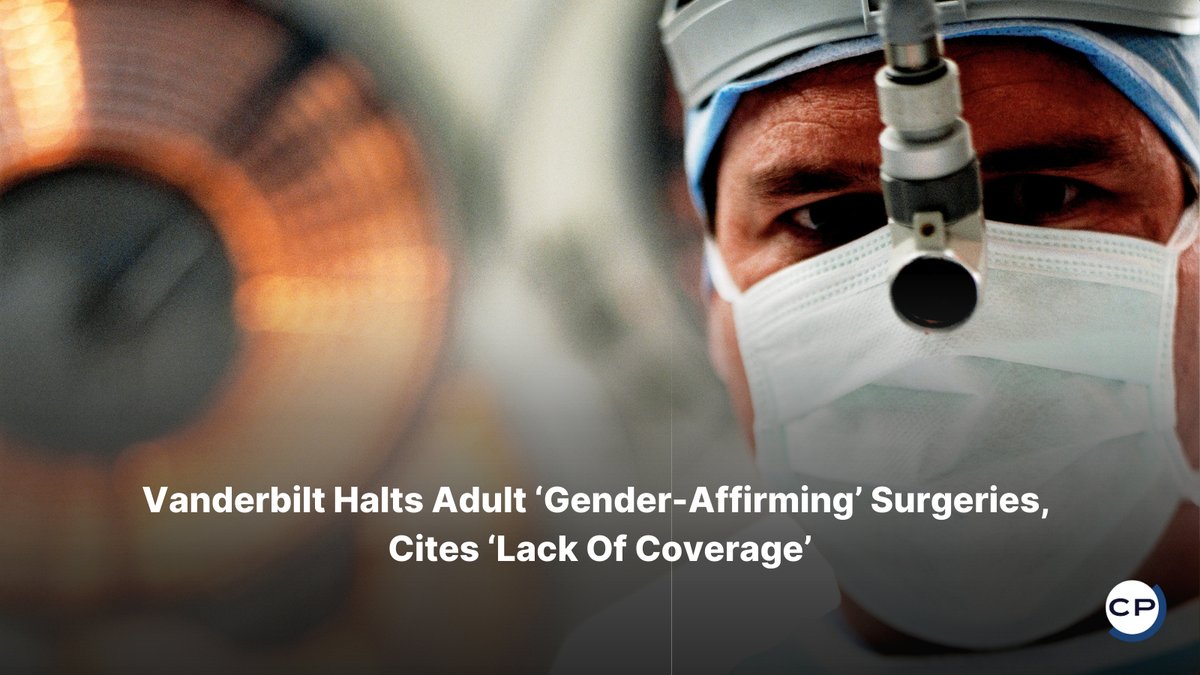ChristianPost's tweet photo. Vanderbilt will stop adult “gender-affirming” plastic surgeries, citing “operational limitations,” while continuing nonsurgical trans care for adults 19 and older.
#Vanderbilt #TransSurgeries #GenderMedicine #FaithAndPolitics #ChristianNews
🔗 https://t.co/MCl72yStxR https://t.co/P8MKrD757D
