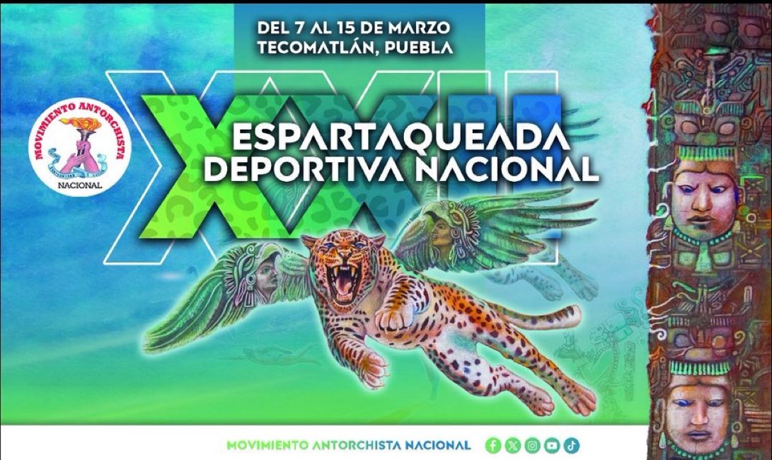 Del 7 al 15 de marzo, Tecomatlán será sede del deporte nacional con la XXII Espartaqueada Deportiva organizada por Antorcha
#EspartaqueadaDeportiva2026
