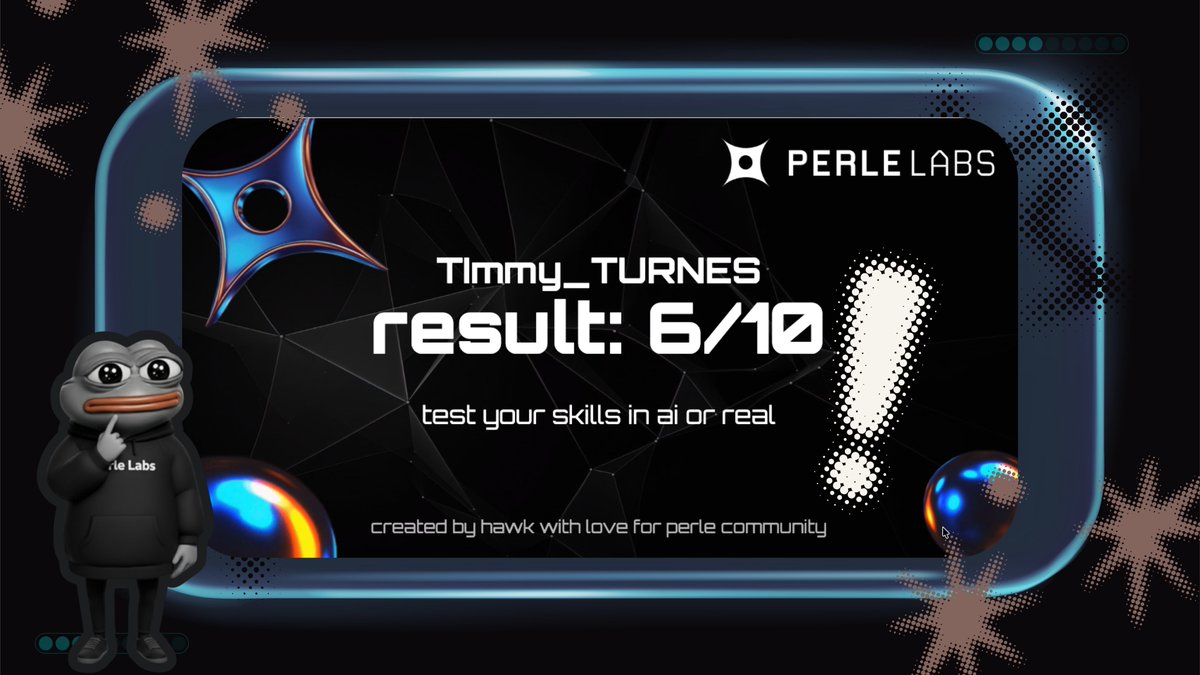 Timmy_Turnes's tweet image. Jumped into a game by @hawk_tyt  built специально for the @PerleLabs  community 🚨

Here’s what’s happening:

It’s a simple challenge on the surface 
spot the real photo vs the AI-generated one.
But in reality, it turns into a full-on digital detective game.

- Studio shots look