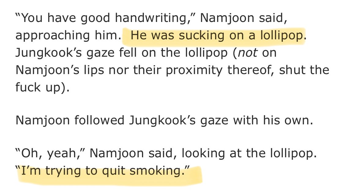i feel really honored to have personally and directly inspired jungkook on his anti-nicotine journey 🍭