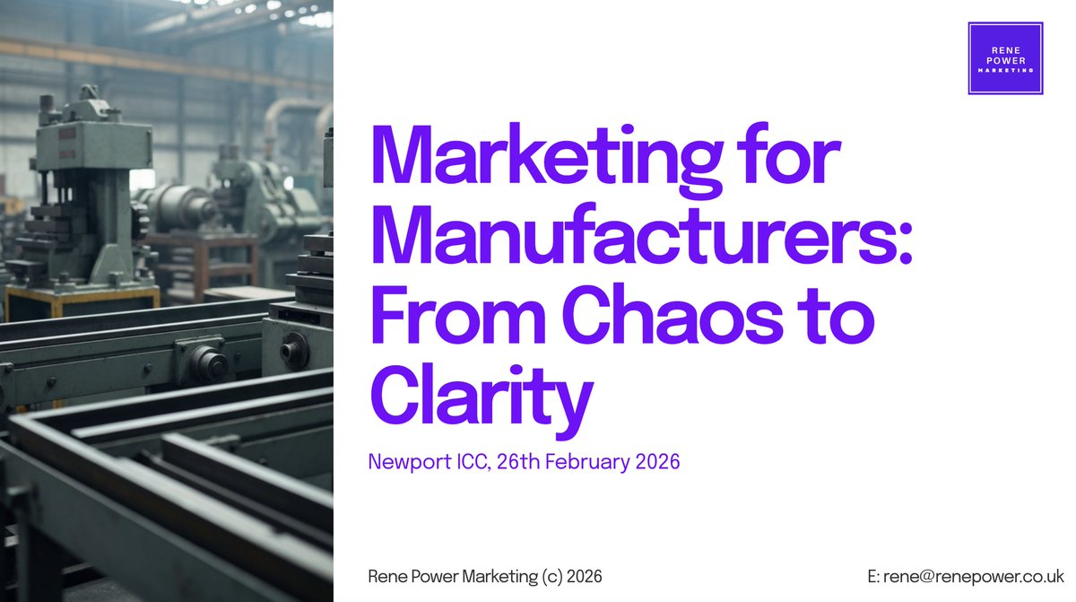 Thanks to everyone who joined Marketing for Manufacturers: From Chaos to Clarity at @msc_event <a href="/ICCWales/">ICCWales</a> #WMS2026.

Remember the three step process: Audit → Assets → Activation.

If you want the slide deck or a studio recording, drop me a message with an email address.