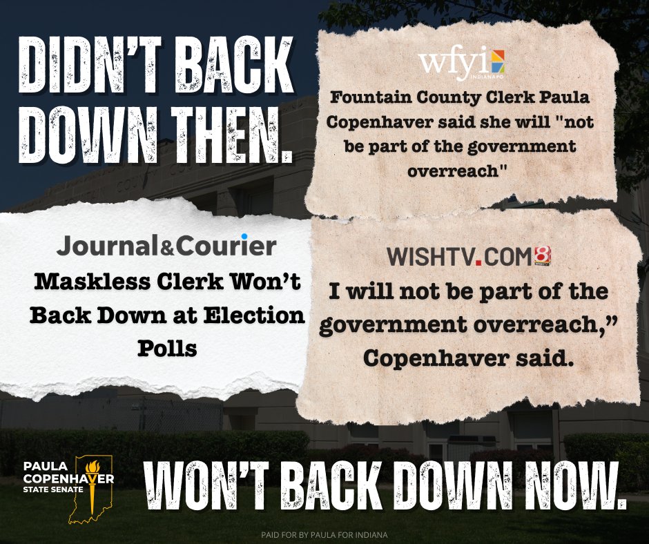 When overreaching mandates were forced on Hoosiers, I fought back. I didn’t back down then, and I’m not backing down now.