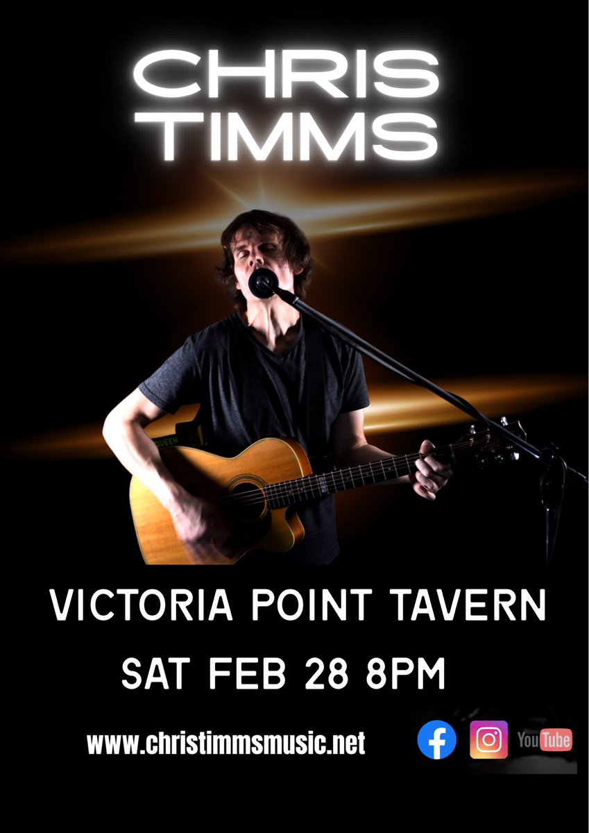 Chris_Timms's tweet photo. Only one gig this week. 
I'll be hanging at @victoriapointtavern this Saturday from 8pm. Let's celebrate music and good times! 

#LiveMusic #rockmusic #soloartist https://t.co/7buCROnt4h