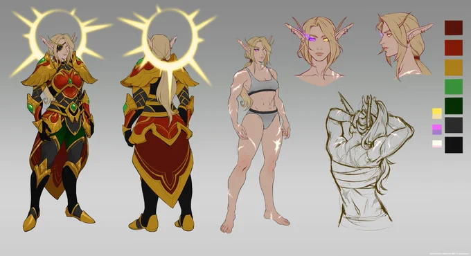 Pt1 of a big character design commission bundle for 's lovely blood elf! #commissions #warcraft