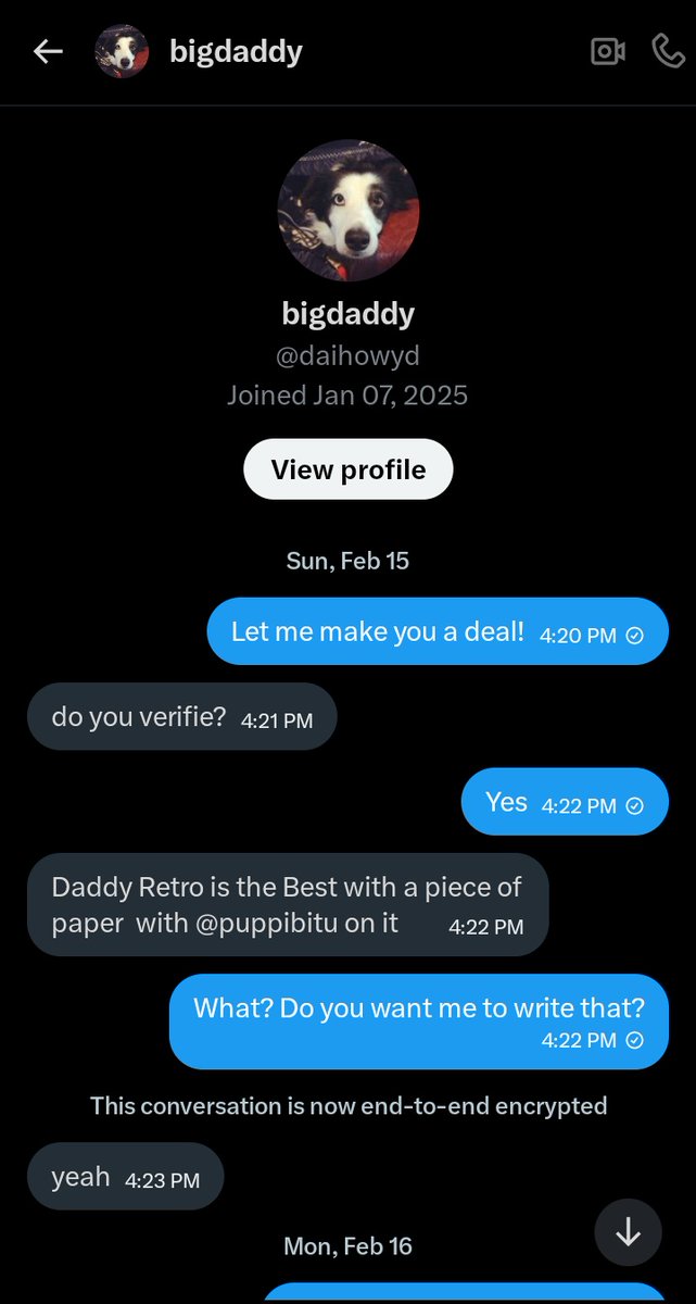 CraveC0ntr0l's tweet photo. Found my first verification scammer, beware of @daihowyd - He will ask for a verification with someone else's @ in it, I didn't realize the first time now I did 🤦🏻‍♀️ https://t.co/zIWhd8MDja