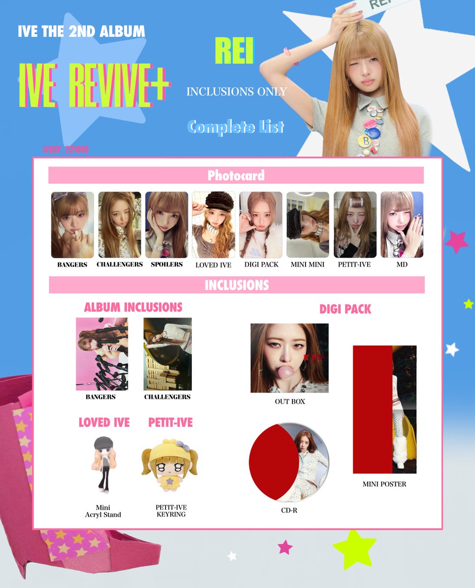 IVE【 REVIVE+ 】 全員 トレカ 一覧 🖤💫 INCLUSIONS Photocard List