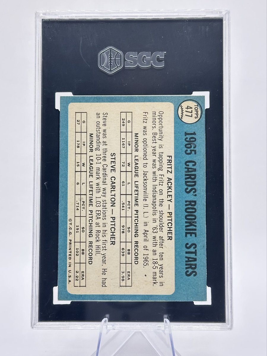 greer_dan's tweet photo. 1965 Topps Steve Carlton RC
SGC 5.5
$215 Shipped https://t.co/XOOIQDtqBM