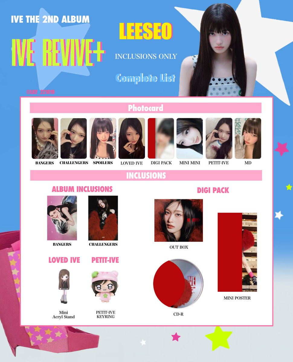 IVE【 REVIVE+ 】 全員 トレカ 一覧 🖤💫 INCLUSIONS Photocard List