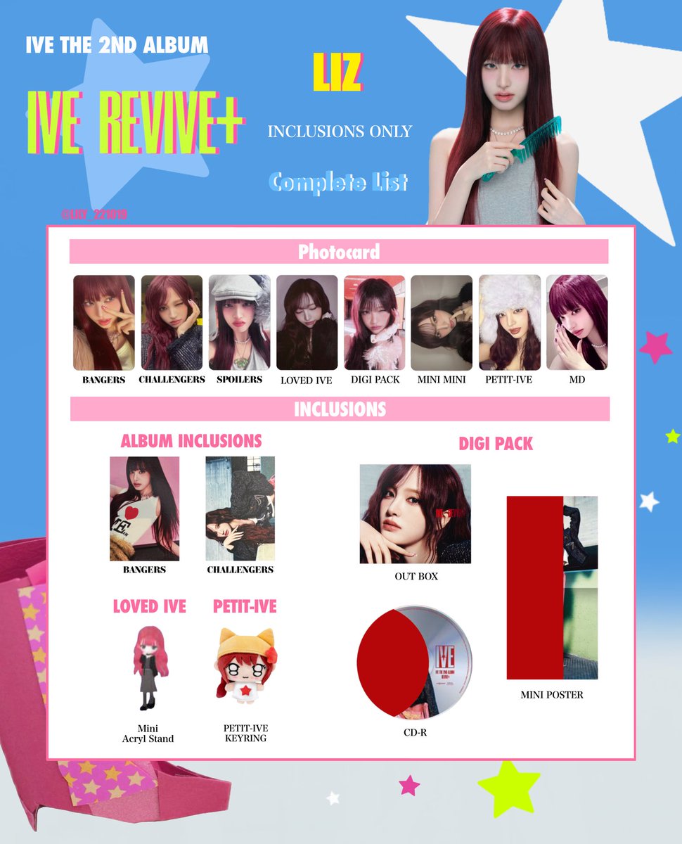 IVE【 REVIVE+ 】 全員 トレカ 一覧 🖤💫 INCLUSIONS Photocard List