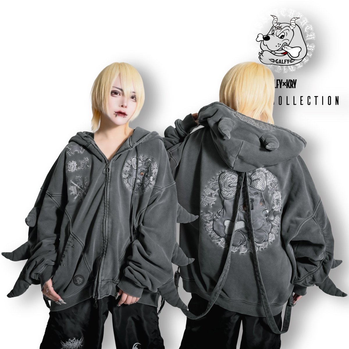 GALFY×KRY Spring Collection】 「トゲトゲツノパーカー」 代引き不可