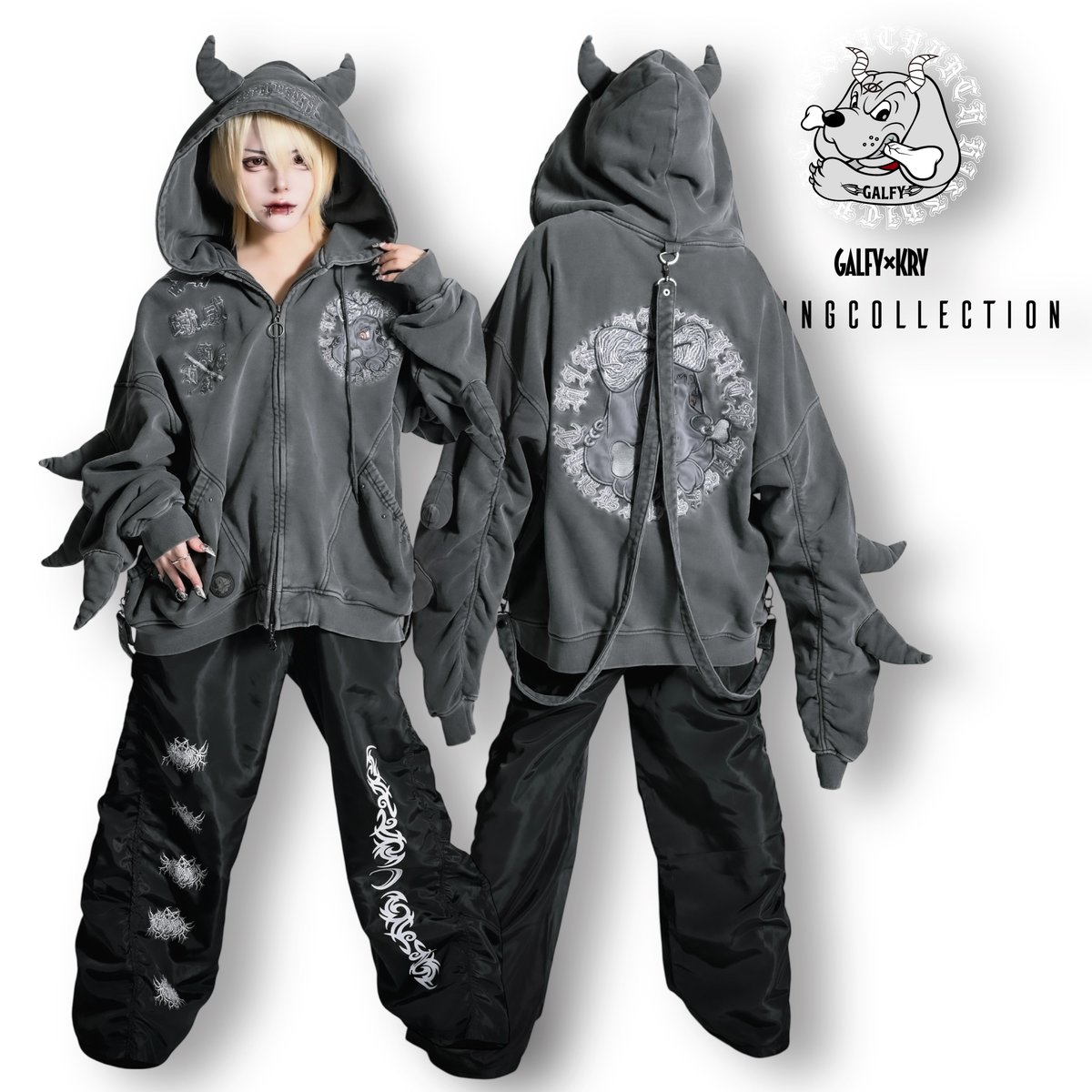 GALFY×KRY Spring Collection】 「トゲトゲツノパーカー」 代引き不可