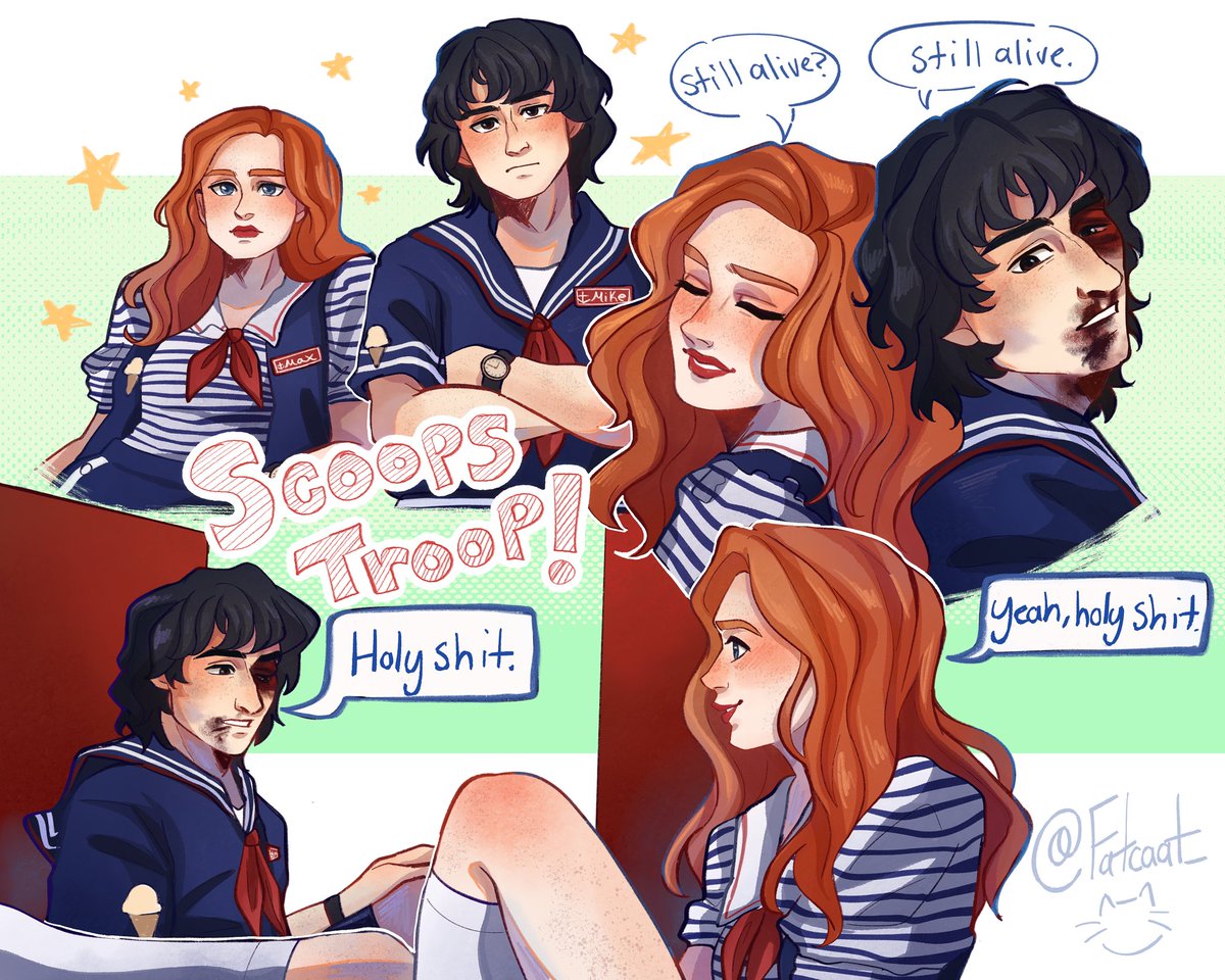 fatcaat_3's tweet photo. Madwheeler Scoops Troop AU! #StrangerThings #mikewheeler #maxmayfield #art #fyp https://t.co/mKgP92QPgu