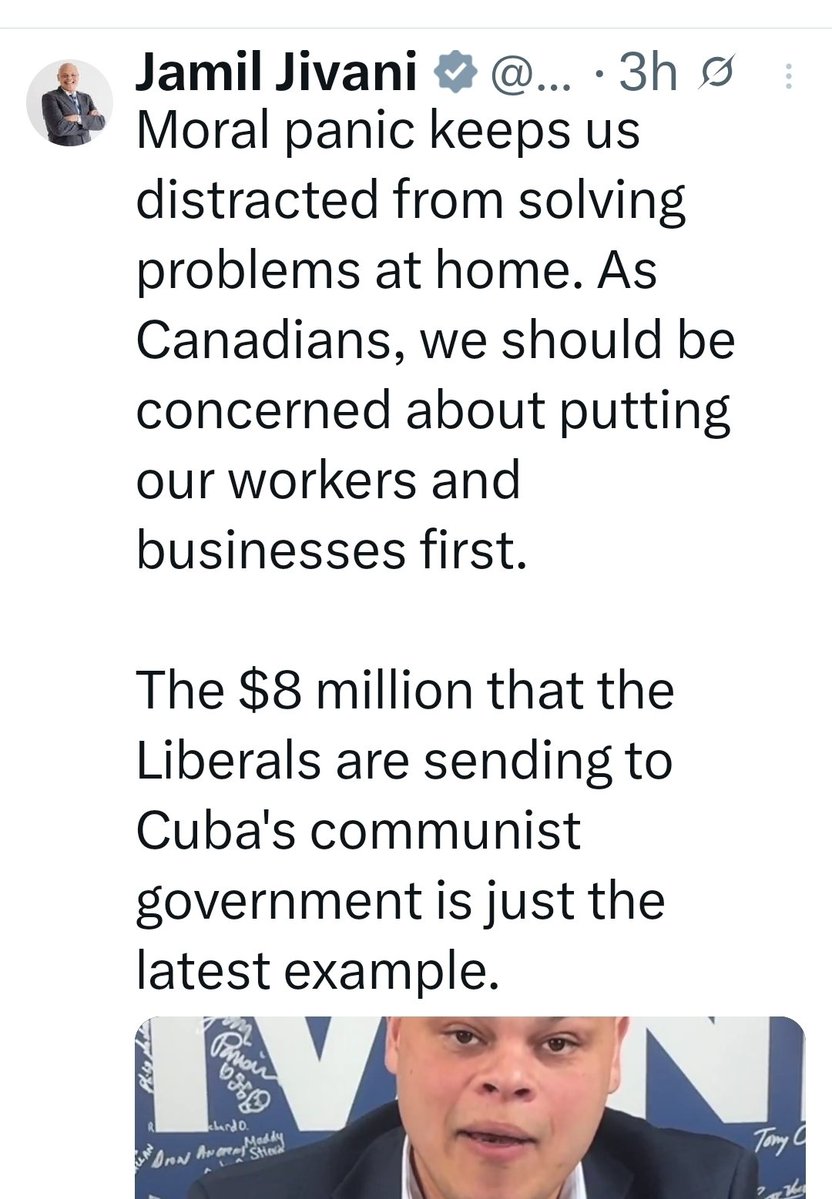 Jamil Jivani is working for the Trump administration.
His latest video on Cuba is all the proof you need.
Meanwhile, Pierre Poilievre is nowhere to be found. Conservatives are turning against Canada.