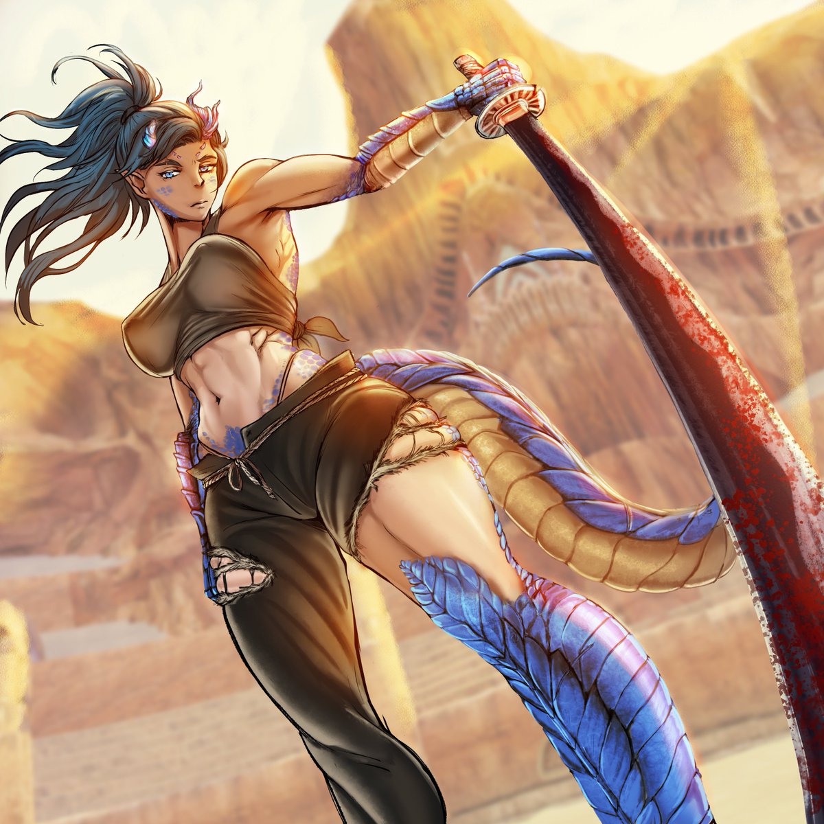cigmaier_sfw's tweet photo. Old comm, Luach the half dragon woman. https://t.co/NtF5nFFlpW