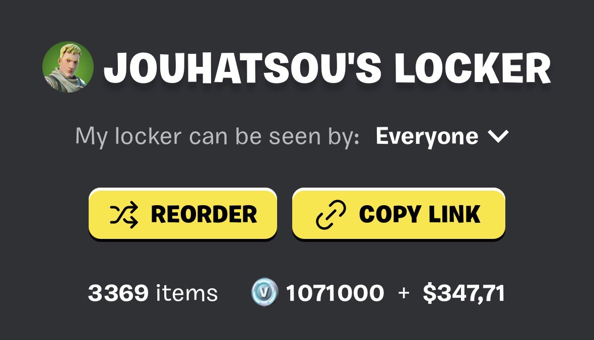 uostahuoj's tweet photo. LA FIN EST PROCHE

Après avoir passé le million, il me reste plus qu’à ajouter les revêtements et les spray avant d’officiellement ouvrir les candidatures pour ceux qui veulent récupérer mon compte fortnite à 7000€ 🥳 https://t.co/pvdMZsEJJF