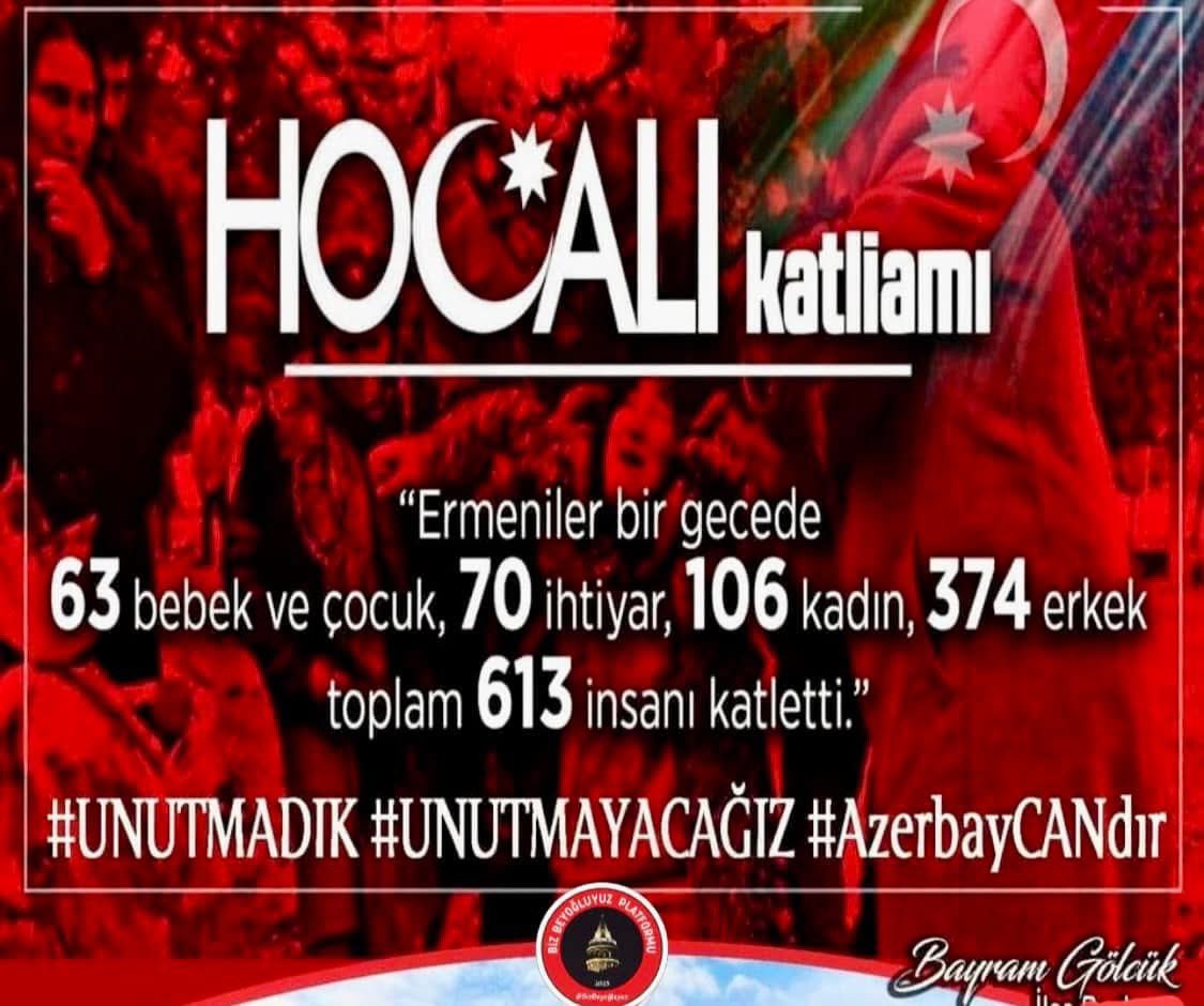 TÜRK’lüğün kanayan yarası Hocalı'da soykırıma uğrayan soydaşlarımızı rahmetle anıyoruz. 
Ruhları şad olsun...
#HocalıSoykırımı  #Hocalı #34.YılDönümü