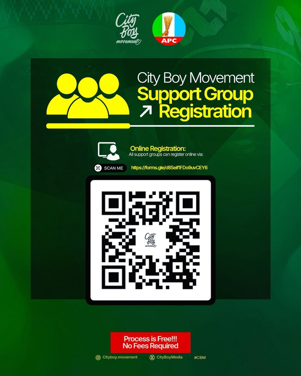 Stronger Together. Bigger Together. Better Together.
The City Boy Movement is officially opening registration for all support groups nationwide.
From grassroots organisations to professional bodies and diaspora networks — this is your opportunity to align and work with the