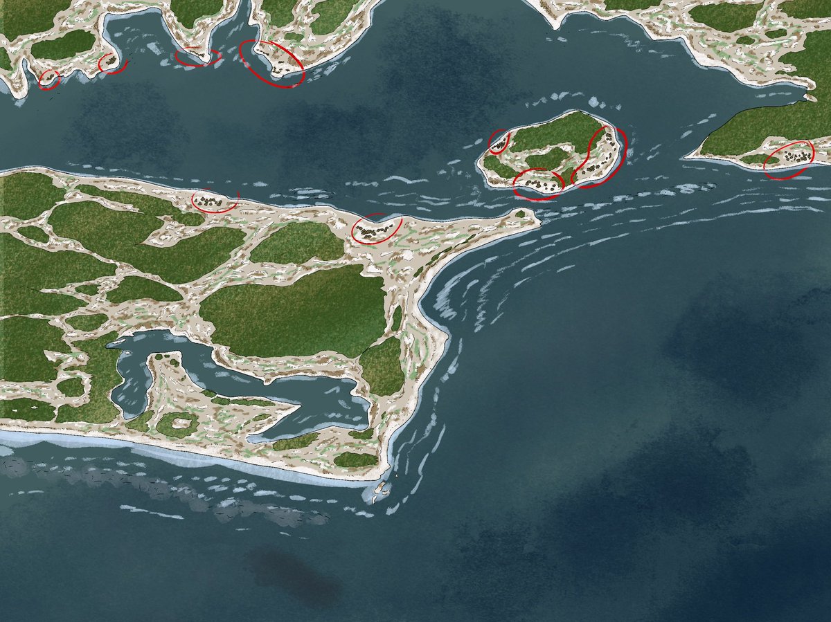 johnnyboy42997's tweet photo. My drawing of the Goleta Bay right before European contact showing the Chumash Village Helo’, S’axpilil, Heliyik, and ‘Alkash.  It’s shows Mescalitan as an island still. Basedit off of this survey overlay and google maps. My interpretation of the area.#history #chumash #proceate https://t.co/6ErJpBTjfu