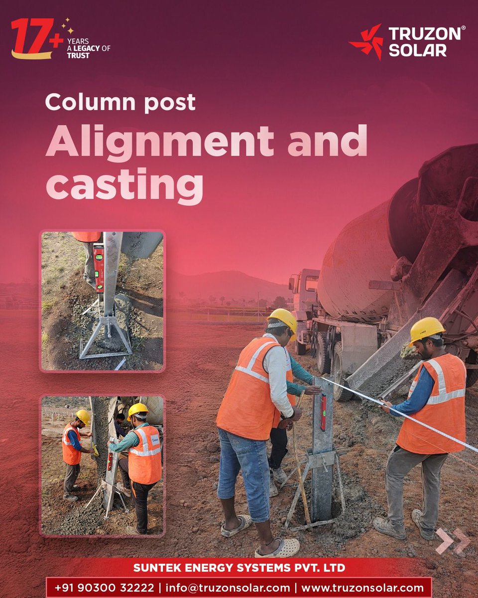 TruzonSolar's tweet photo. 1MW - PM Kusum project at Yadadri is moving ahead with precise column post placement. This critical phase sets the benchmark for structural accuracy and smooth panel installation.

#TruzonSolar #PMKUSUM #SolarEnergy #RenewableEnergy #UtilityScaleSolar https://t.co/nup3EYLRHz
