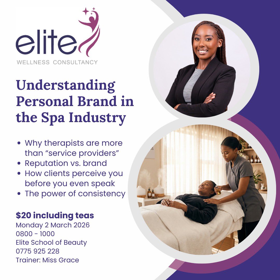 Your skills may get you hired… but your personal brand is what sets you apart.

In the spa industry, clients don’t just book treatments — they book trust, presence, and professionalism.

#EliteWellnessConsultancy #SpaIndustry #PersonalBrand #SpaTherapists #WellnessProfessionals