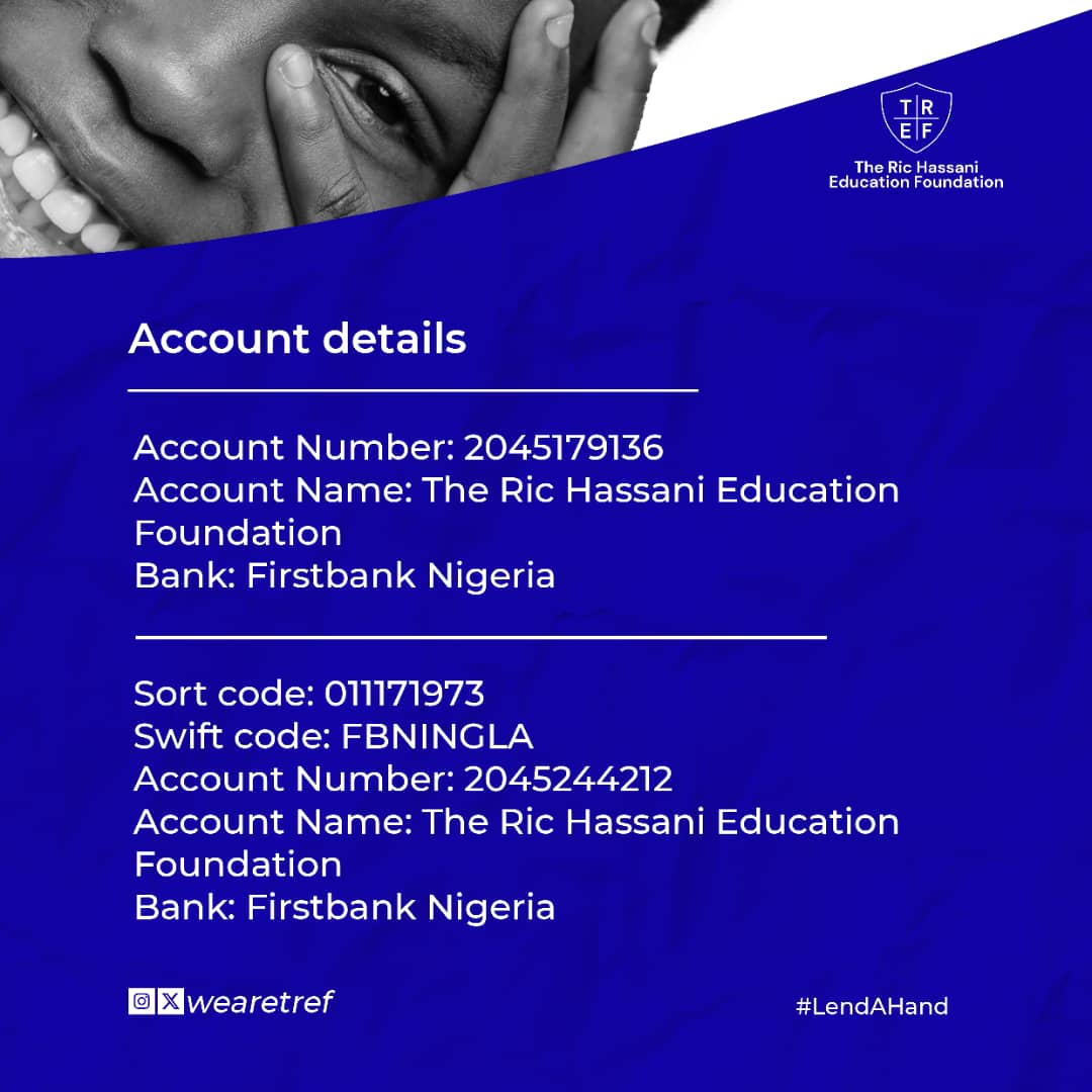 wearetref's tweet photo. Let’s Lend a Hand Together!

Support The Ric Hassani Education Foundation and help transform lives through education.
Every little bit counts. Thank you for making a difference! 💙
#LendAHand #wearetref #SupportEducation #EducationMatters https://t.co/gZtSmmTQNc