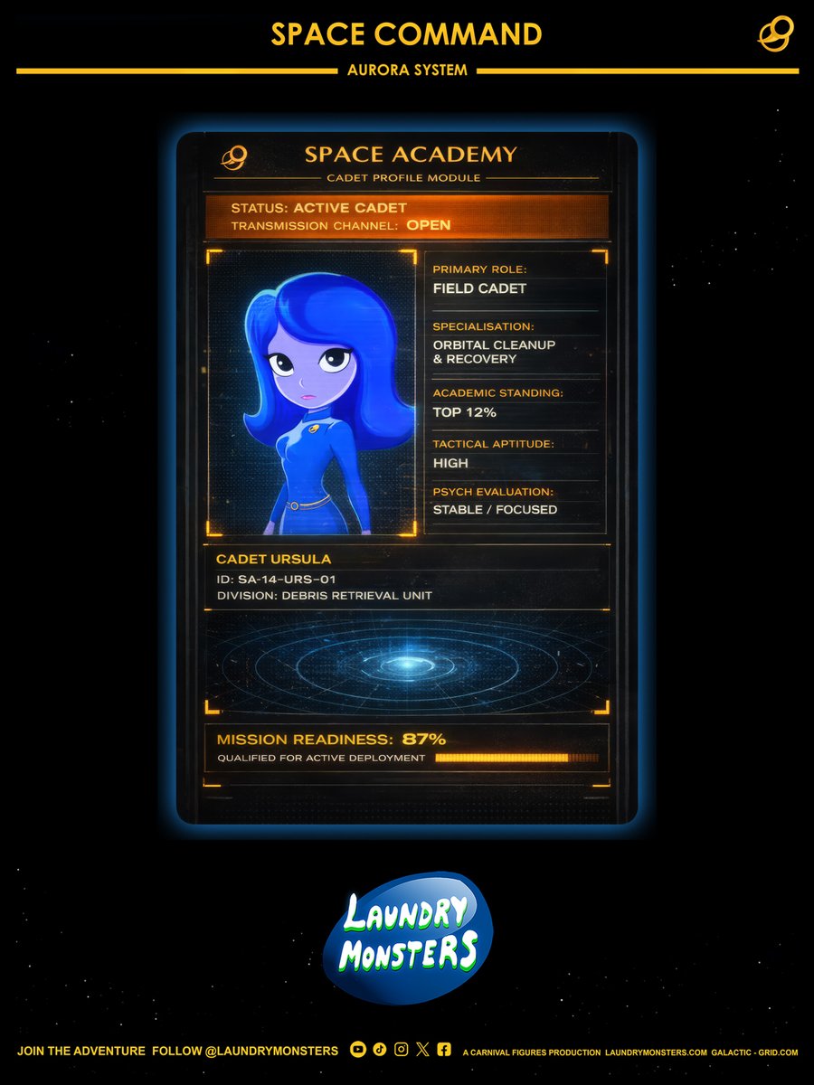 Ursula — Active Cadet | Space Academy | Aurora System | Laundry Monsters

#scifi #animation #conceptart #indieanimation