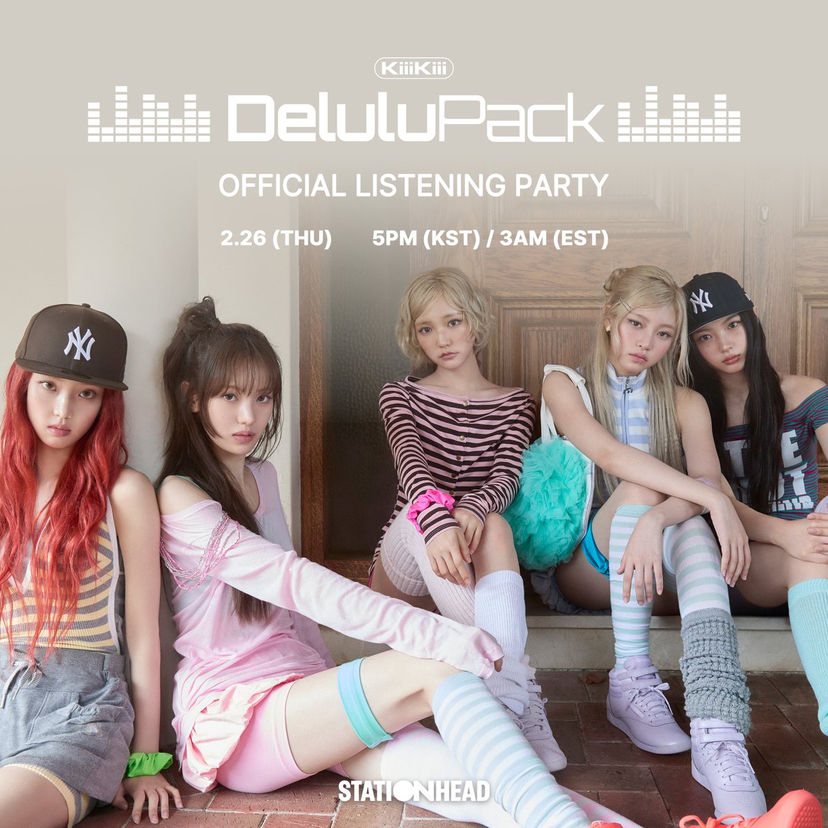 We_KiiiKiii's tweet photo. [📢]
티키들 💕 [Delulu Pack] 리스닝 파티에서 같이 놀 준비됐지?
우리 조금 이따 만나!
See you on @STATIONHEAD !

📆 2/26 5PM (KST) | 3AM (EST)

📻 https://t.co/v9BH7FI9Ty
*Stationhead log-in & Connect to Spotify or Apple Music account required.

#KiiiKiii #키키
#404_NewEra #404_뉴에라 #DeluluPack 
#KiiiKiii_404_NewEra #KiiiKiii_DeluluPack