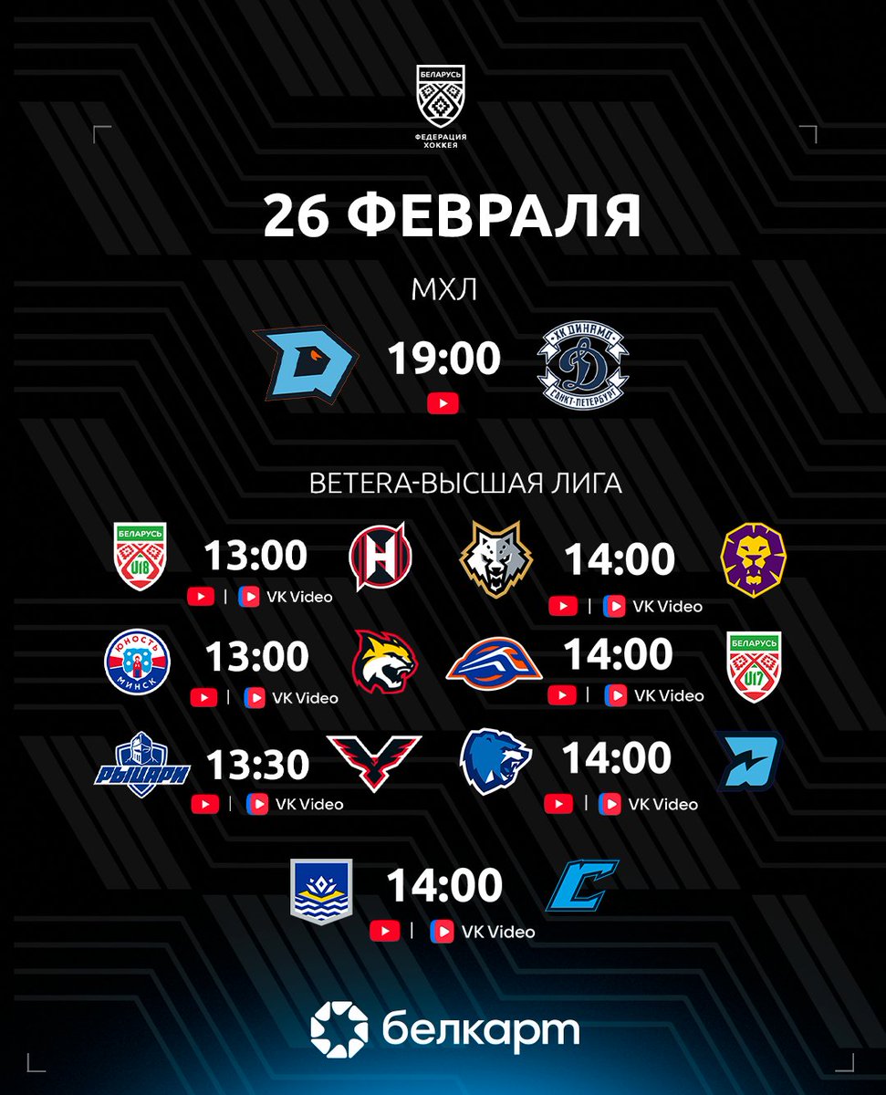 💥💥💥 «Динамо-Шинник» постарается взять реванш у «Динамо-СПб» на домашнем льду, а также вторые матчи мини-серий в Betera-Высшей лиге