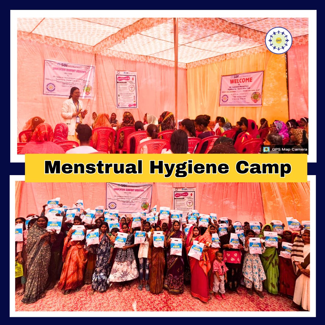GVT_India's tweet photo. Breaking taboos, building awareness.
GVT conducted a Menstrual Hygiene Awareness Camp under the SBI-supported #Sanjeevni Clinic on Wheels project as part of Swachh Bharat Abhiyan, along with free sanitary pad distribution—empowering women to prioritize their health and hygiene. https://t.co/DeBenyttke