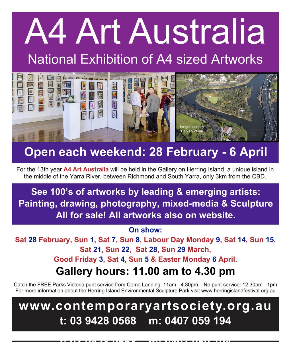 ContArtSoc's tweet photo. A4 Art Australia:
National Exhibition 2026. 
Join us for refreshments at the exhibition opening: 
Saturday 28th February: 1pm - 3pm. All welcome.

Showing: 28th February to 6 April 2026.

Gallery open every weekend 11.00am to 4.30pm
https://t.co/1UWzxOj50Q
https://t.co/Gf9aquu6og https://t.co/Z8lNujy8uS