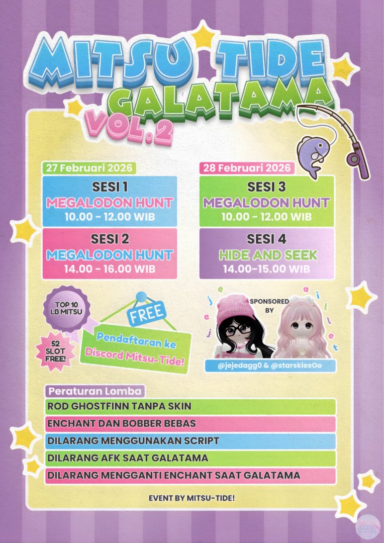 fishitfess's tweet photo. Looking for Fisher(s) who want to join the Galatama! ๑ᵔ⤙ᵔ๑)♥︎ Pendaftaran FREE hari ini jam 3 yaa! Prizepool 💸 Cek reply yaaa✨ fish! https://t.co/jZAkvH8JRl