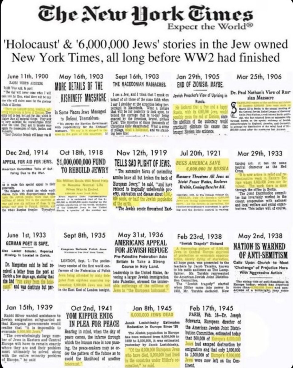 Always 6 MILLION 🤔

1900- 1945