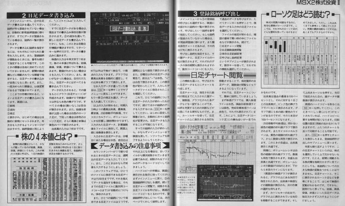 しかしMSXマガジンは変な雑誌でMSX2で株式投資！ とかいってエラく