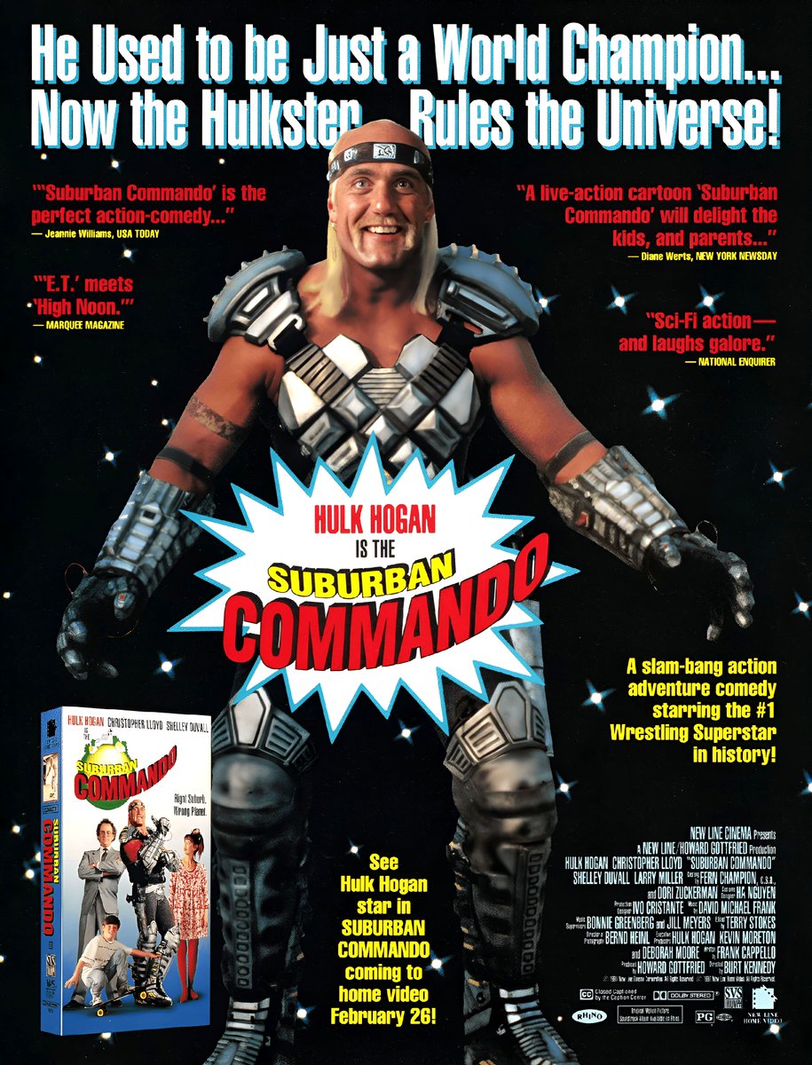 WWFWrestling1's tweet photo. Released on home video this day in 1992: Hulk Hogan is the Suburban Commando! ๐ฝ๏ธ๐ผ #WWF #WWE #Undertaker #SuburbanCommando #HulkHogan https://t.co/xwObhiqydL