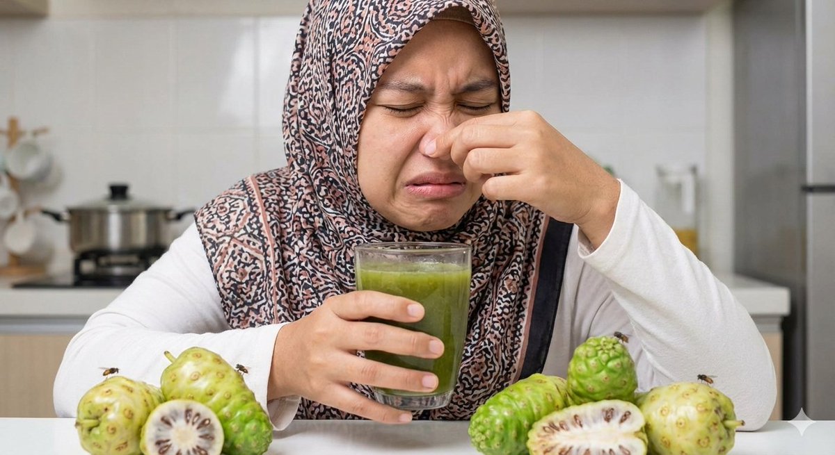 ⚠️ PERINGATAN: Gambar ini bisa menyebabkan bau menyengat keluar dari layarmu 🤢🤮

​Mari kita bahas buah paling dimusuhi hidung se-Indonesia Raya: MENGKUDU (Pace).

​Bentuknya kayak alien, baunya kayak perpaduan keju busuk dan kaos kaki basah yg direndem seminggu.
​TAPI... kenapa