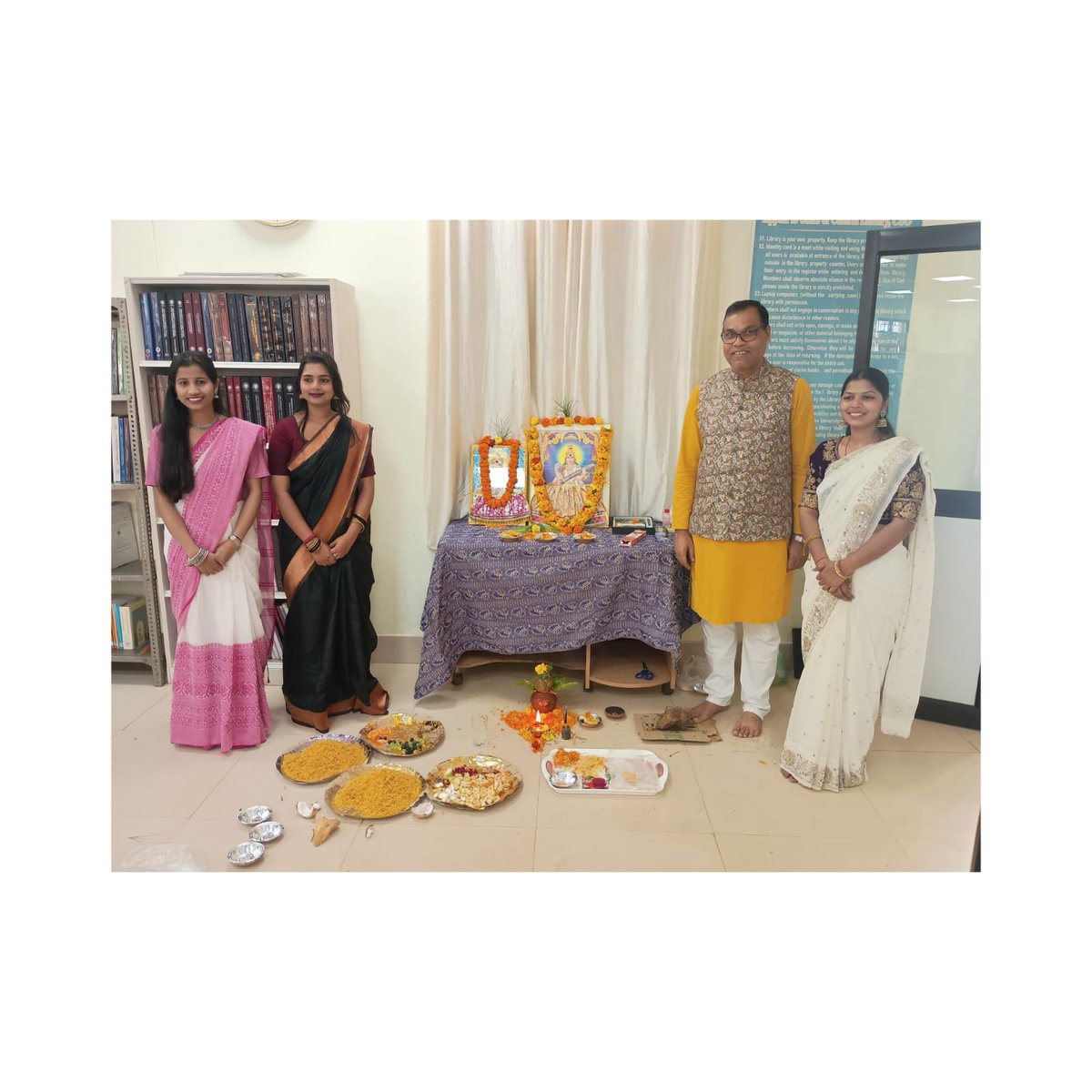 CUOLibrary's tweet photo. On this auspicious occasion of Saraswati Puja, we seek the blessings of Saraswati for knowledge, wisdom, and creative inspiration. May learning always guide our path toward growth and excellence.
#Latepost
#CentralLibrary
#AcademicExcellence
#PursuitOfKnowledge https://t.co/j97qNIitgL