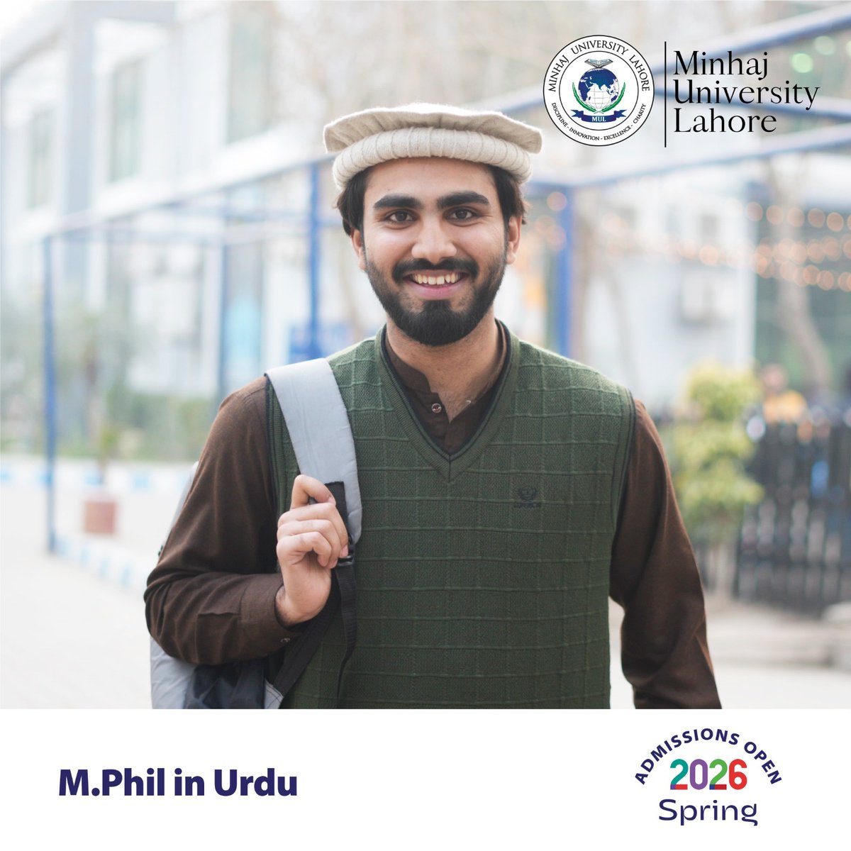 OfficialMUL's tweet photo. M.Phil in Urdu – Admissions Open Spring 2026

Deepen your understanding of classical and modern Urdu literature with M.Phil in Urdu at Minhaj University Lahore and become a scholar equipped to preserve, analyze, and promote our rich literary heritage.

✔️ Advanced study of Urdu literature & poetry
✔️ In-depth exploration of ghazal, nazm & drama
✔️ Strong focus on literary theory & cultural contexts
✔️ Develop research & academic writing skills
✔️ Critical analysis of classical & contemporary texts
✔️ Hands-on literary research & thesis work
✔️ Career pathways in teaching, research & academia

Pakistan’s First 5G University – Grow Global; Groom Generation to Govern

Admissions Open:
Apply Now: https://t.co/GZraUG72hp
Admissions Helpline: 03 111 222 685

#AdmissionsOpen #Spring2026 #MPhilUrdu #UrduLiterature #ResearchInUrdu #LiteraryStudies #MinhajUniversityLahore #StudyAtMUL #5GUniversity