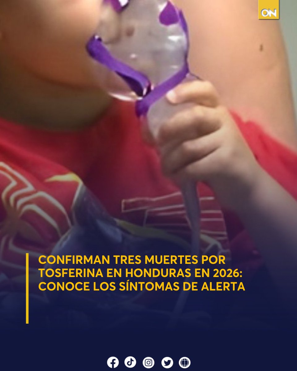 canal11hn's tweet photo. 🟡 | Tres fallecimientos por tosferina en Honduras en 2026 mantienen en alerta a las autoridades. Conoce los síntomas clave que pueden salvar vidas y protege a tu familia 👉 https://t.co/GqD2I1kENU
#Tosferina #Honduras #Sintomas #Prevención #Vacunación https://t.co/V641ArOD9A