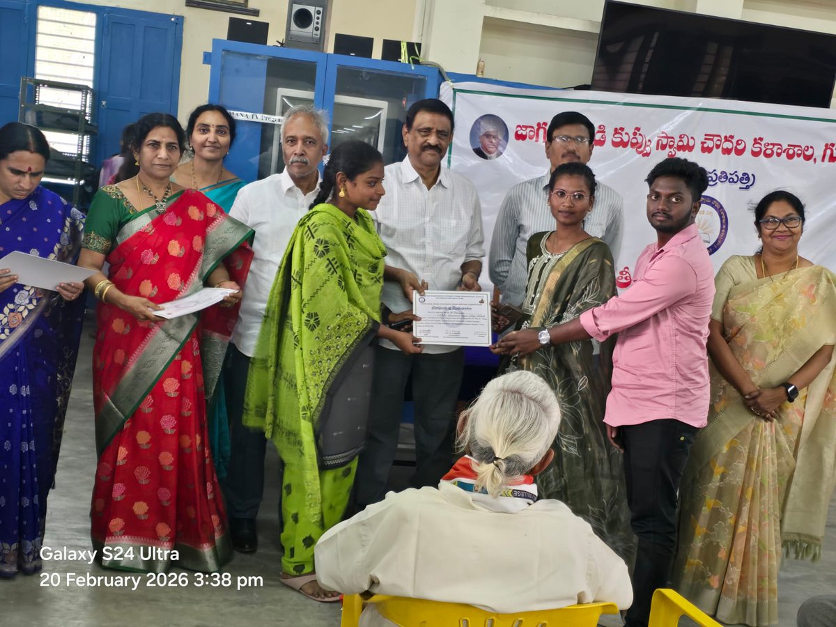 gdcaddanki's tweet photo. Our students at JKC College, Guntur, participating in the state-level Essay Writing Competition on 20-02-2026 https://t.co/JNmS9EqY6x