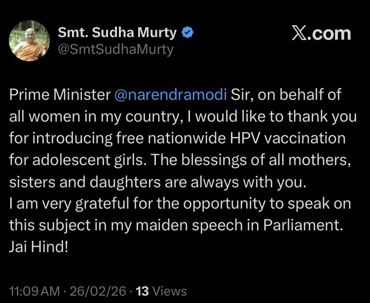 DeeEternalOpt's tweet photo. There she goes!  @SmtSudhaMurty is  planted in parliament exactly for the purpose of propagating the evil agenda of New World Order and Depopulation! https://t.co/kCblJmp2n3