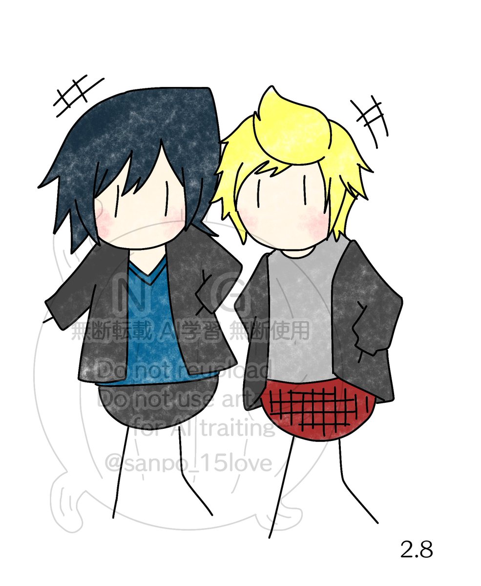 🎩「こーんにちは、......ん？」
🎣「ちょ、何匂い嗅いでんだよ！」
🎩「いや......なにか凄くいい匂いが......」
🎣「？」
🎣「ああ、さっきまで被ってたから」
🎩「被ってた......？」

#FF15のサンポ道