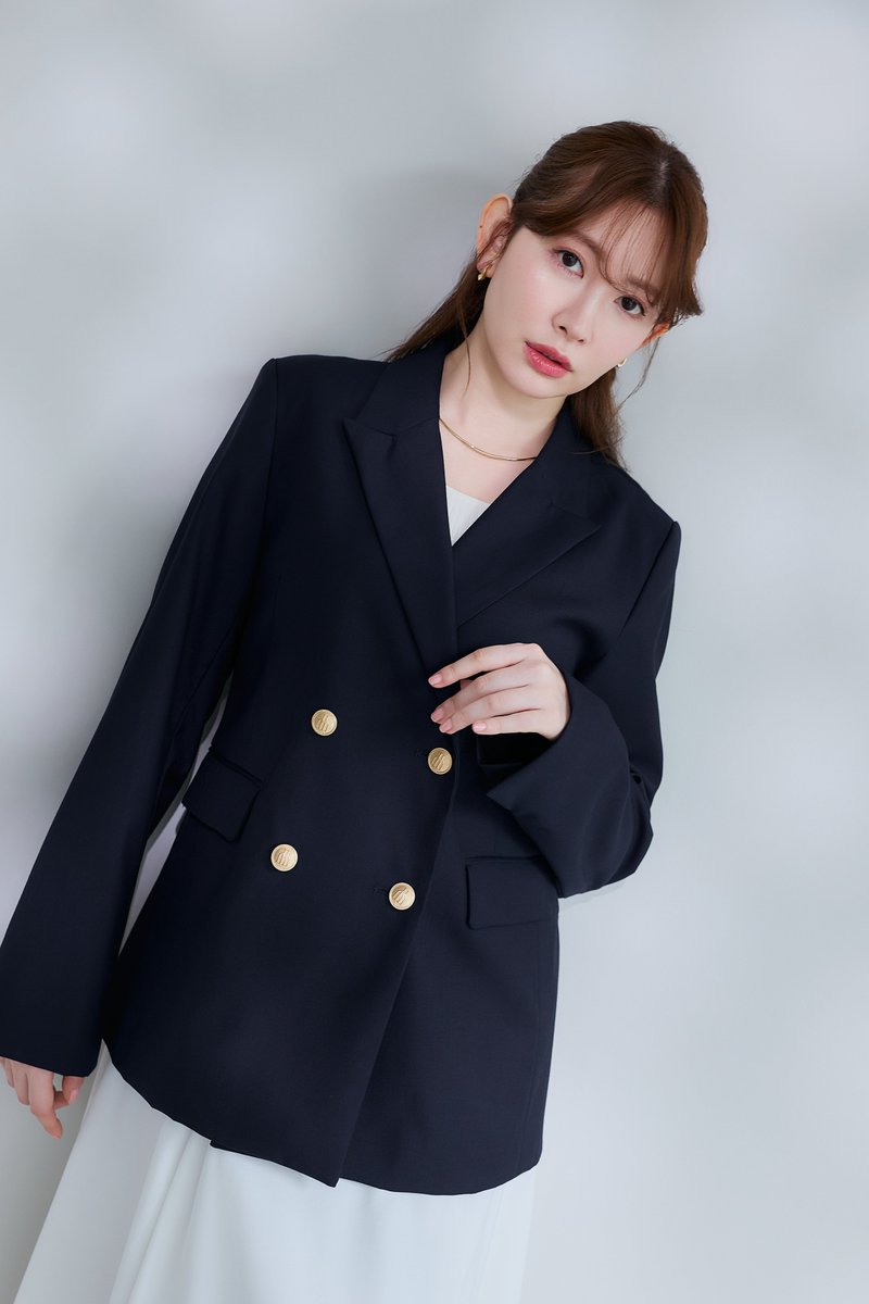 美品 HER LIP TO ブレザーDouble-Breasted Blazer Her lip to ジャケット テーラードジャケット Trois Gold Button