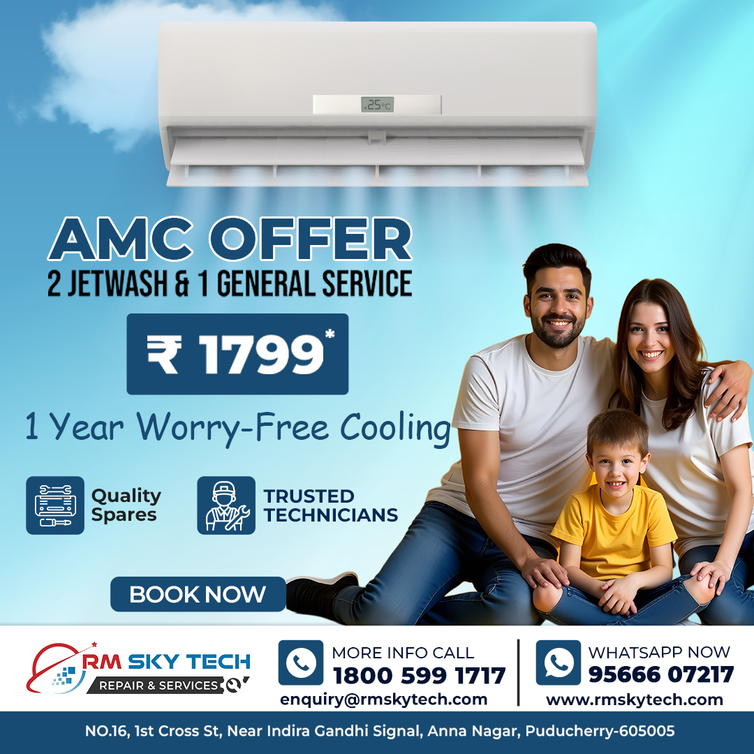 rm_repair_serv's tweet image. AC Maintenance &amp;amp; General Service in Puducherry | RM SKY TECH AMC Offer @ ₹1799*
#RMSkyTech #ACMaintenance #PuducherryServices #AirConditioningRepair #AMCDeals #AnnaNagarPuducherry #CoolingSolutions #HomeMaintenance #PondicherryRepair #JetWash #WorryFreeCooling