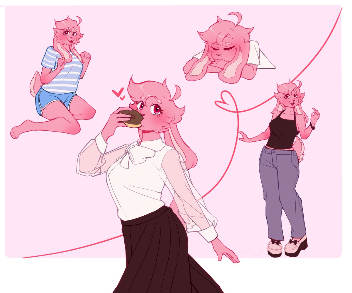 giving maya more clothes with different poses. she cute but got lazy to finish so flat color it's
 ______ 
#furry #furryart #antro #art #illustration #furryartwork #digitalart