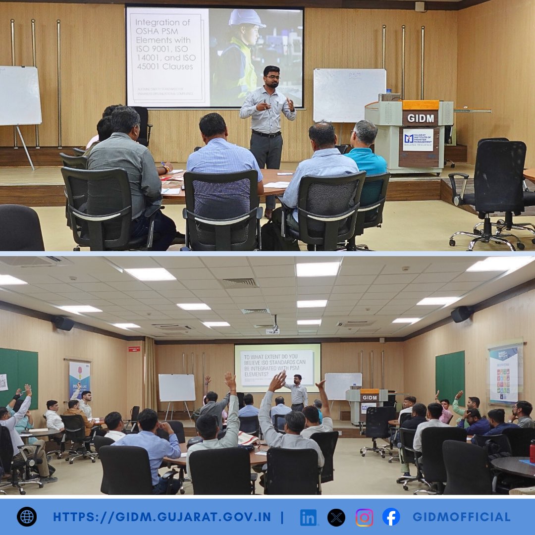 GIDMOfficial's tweet photo. GIDM, under the PI Centre of Excellence, conducted a One-Day Capacity Building Programme on PSM Implementation on 24 Feb 2026.

Participants explored many interesting topics likes fundamentals of PSM &amp; OSHA’s 14 Elements, Basics of HAZOP and much more!

#PSM #HAZOP https://t.co/DPivoEh2kP