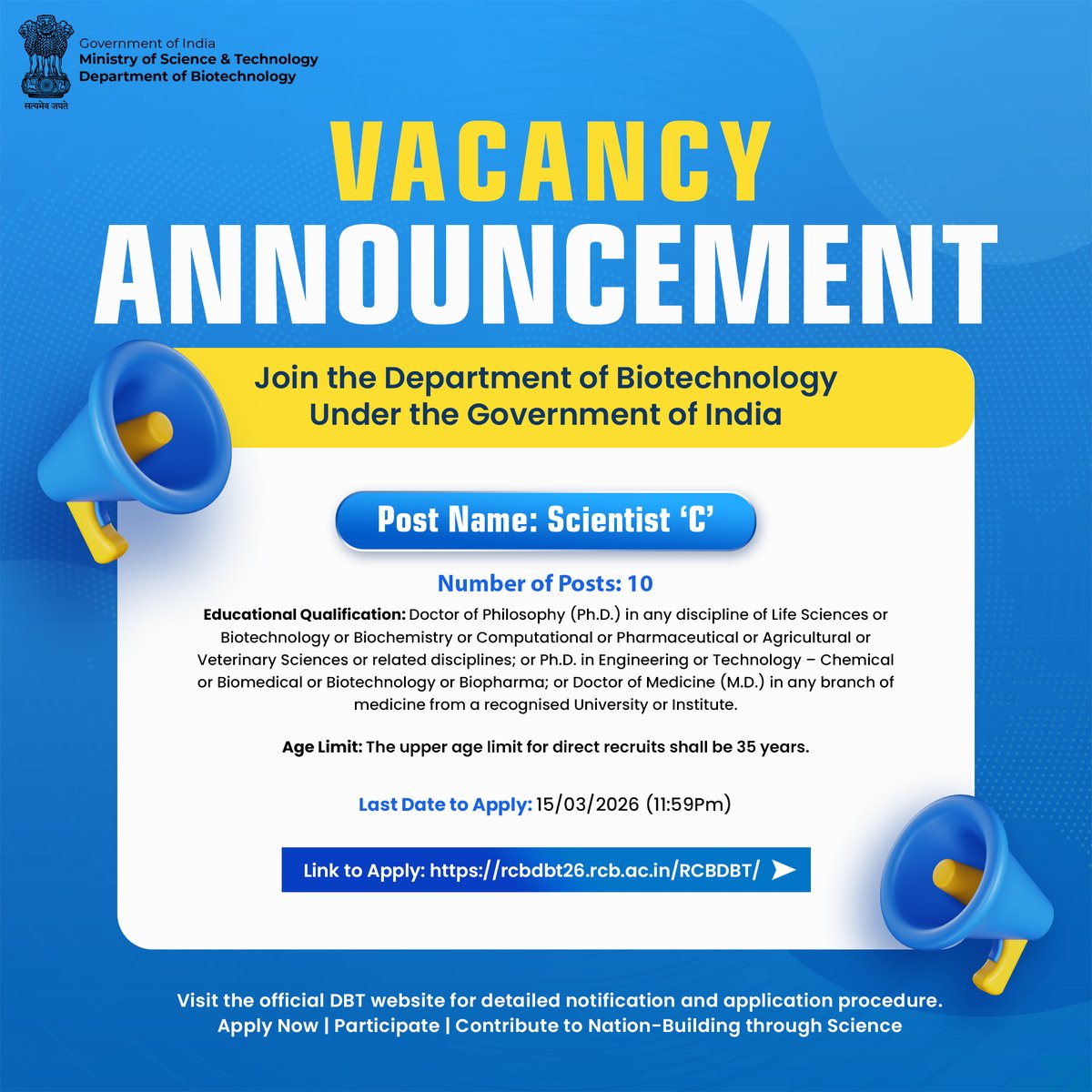 Department of Biotechnology tweet media