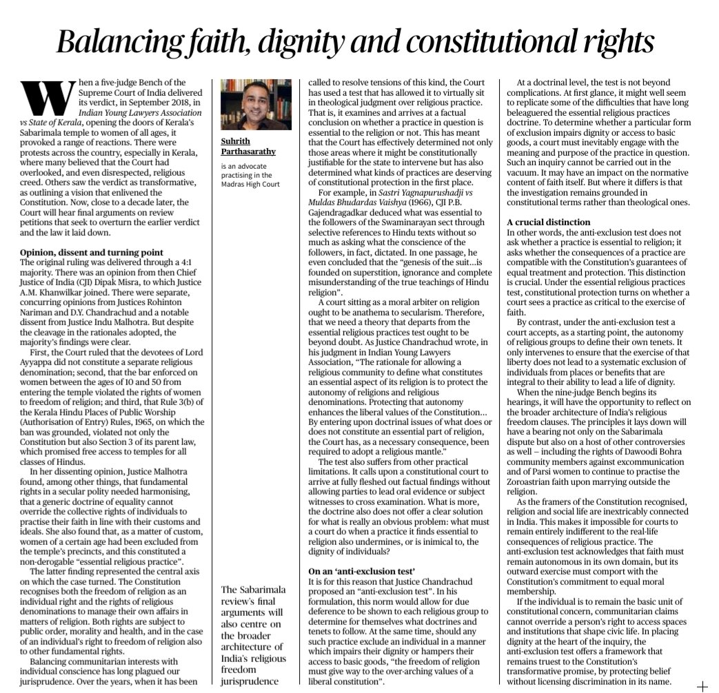 Balancing faith, dignity and constitutional right