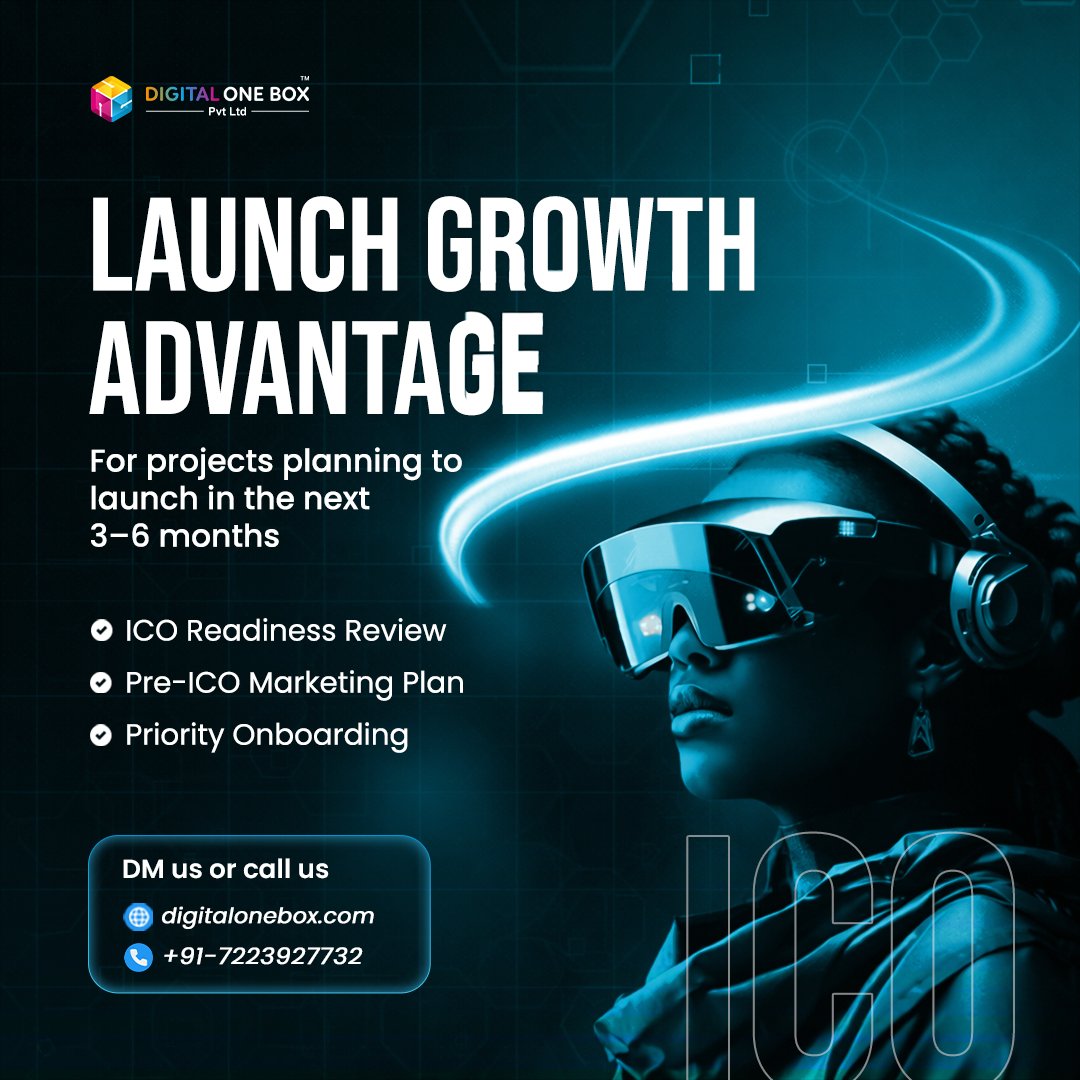DigitalOneBox3's tweet photo. Launching in the next 3–6 months? 

Don’t enter the market unprepared.

Enter with a Launch Growth Advantage.

✔ ICO Readiness Review
✔ Pre-ICO Marketing Strategy
✔ Priority Onboarding

Serious projects only |👇DM to secure your slot.

#ICO  #Web3 #Web3Marketing #digitalonebox https://t.co/37GnaRrl9c