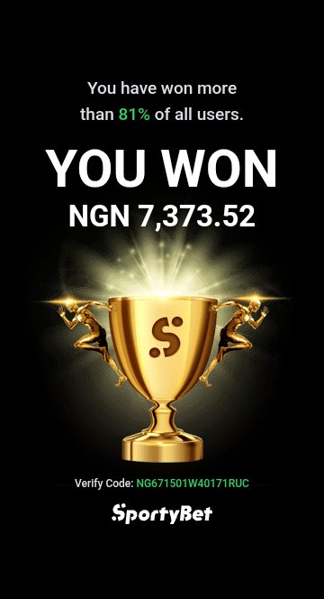 KryptoRecovery's tweet photo. We won again 🤭
Check out my big win  #SportyBet ! https://t.co/vo6e9l2VJT